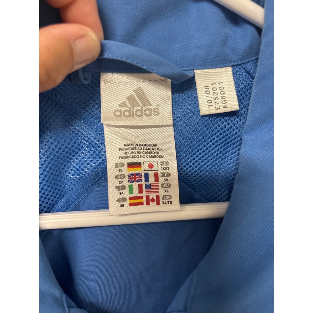 Y2K Adidas Womens Blue Full Zip Track Running Jacket Athletic Sportwear- Size XL - Picture 5 of 7